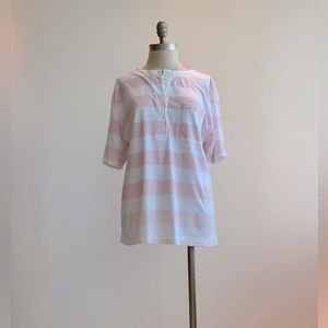 Pink and white cotton striped Dress Sz Med